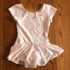 Danskin pink one piece dance leotard tutu